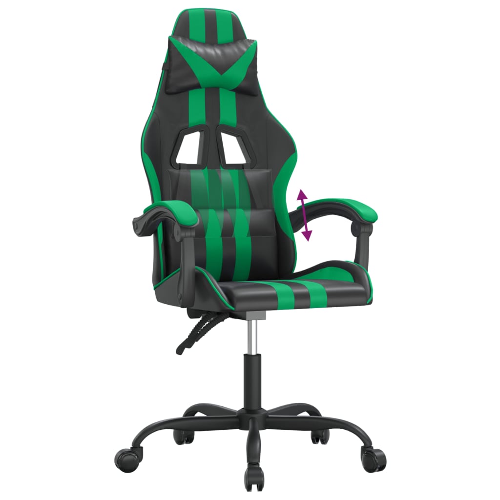 Sedia da Gaming Nera e Verde in Similpelle 3143821