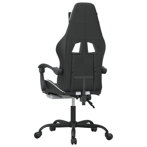 Sedia da Gaming con Poggiapiedi Nero e Bianco in Similpelle 3143835