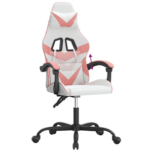 Sedia da Gaming Bianco e Rosa in Similpelle 3143851