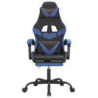 Sedia da Gaming con Poggiapiedi Nero e Blu in Similpelle 3143854