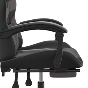 Sedia da Gaming con Poggiapiedi Nero e Grigio in Similpelle 3143858