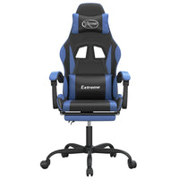 Sedia da Gaming con Poggiapiedi Nero e Blu in Similpelle 3143878