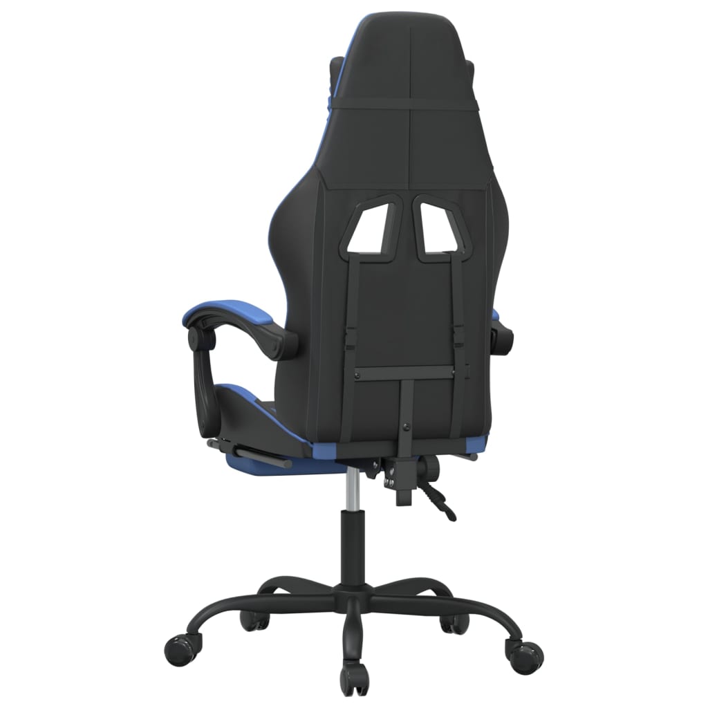 Sedia da Gaming con Poggiapiedi Nero e Blu in Similpelle 3143878