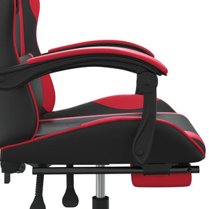 Sedia da Gaming con Poggiapiedi Nero e Rosso in Similpelle 3143879