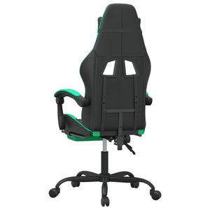 Sedia da Gaming con Poggiapiedi Nero e Verde in Similpelle 3143881