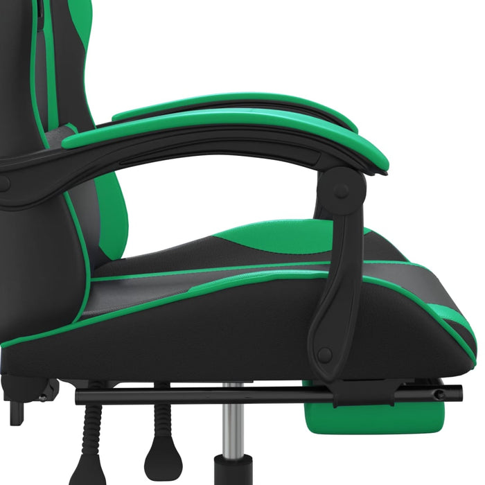 Sedia da Gaming con Poggiapiedi Nero e Verde in Similpelle 3143881