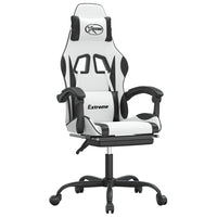 Sedia da Gaming con Poggiapiedi Bianco e Nero in Similpelle 3143888