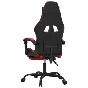 Sedia da Gaming con Poggiapiedi Nero e Rosso in Similpelle 3143903