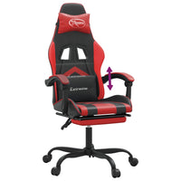 Sedia da Gaming con Poggiapiedi Nero e Rosso in Similpelle 3143903