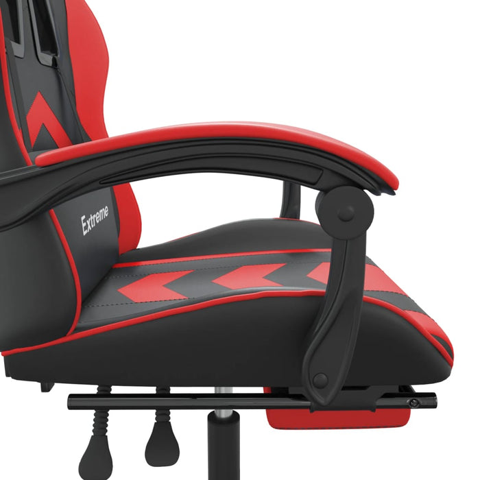 Sedia da Gaming con Poggiapiedi Nero e Rosso in Similpelle 3143903