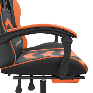 Sedia da Gaming con Poggiapiedi Nero e Arancione in Similpelle cod mxl 72616