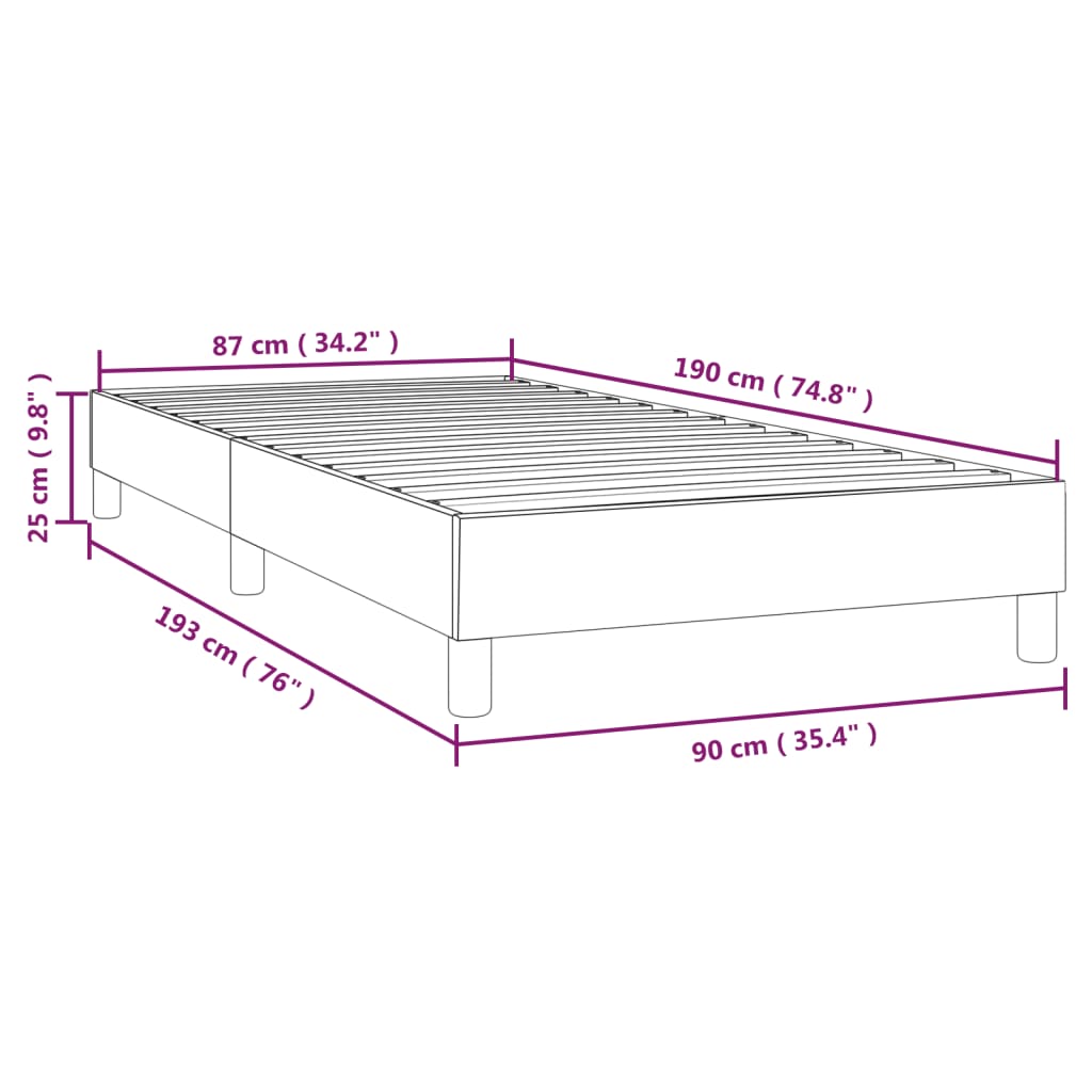 Giroletto a Molle Grigio Scuro 90x190 cm in Tessuto