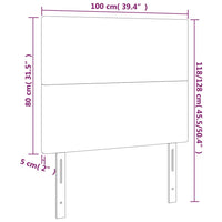 Testiera 2 pz Crema 100x5x78/88 cm in Tessuto