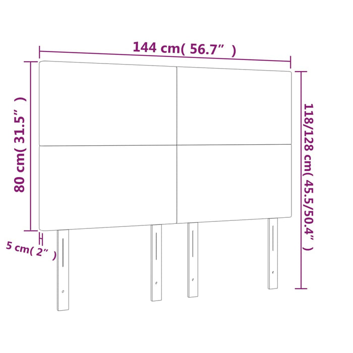 Testiere 4 pz Grigio Chiaro 72x5x78/88 cm in Tessuto cod mxl 50382