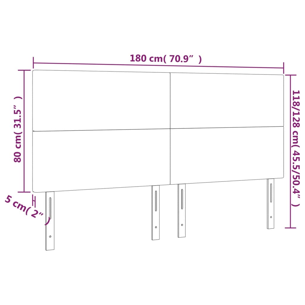 Testiera 4 pz Marrone Scuro 90x5x78/88 cm in Tessuto 3116069