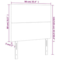 Testiera 2 pz Blu scuro 90x5x78/88 cm in Velluto 3116092