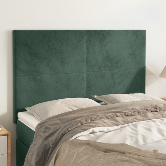 Testiere 4 pz Verde Scuro 72x5x78/88 cm in Velluto 3116103