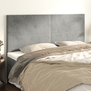 Testiera 4 pz Grigio Chiaro 80x5x78/88 cm in Velluto cod mxl 48920