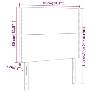 Testiera 2 pz Nera 80x5x78/88 cm in Tessuto cod mxl 48944