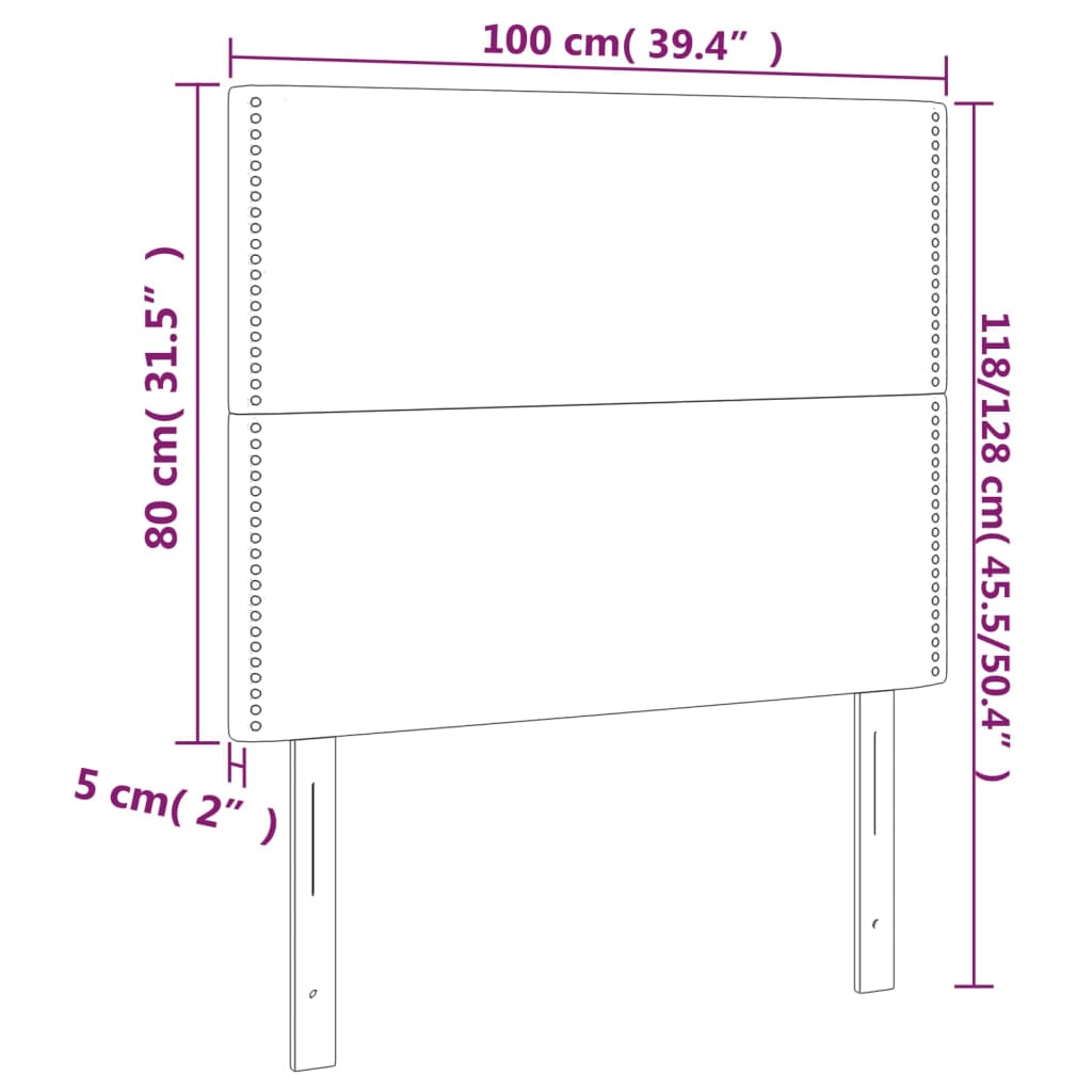 Testiera 2 pz Blu 100x5x78/88 cm in Tessuto cod mxl 49035