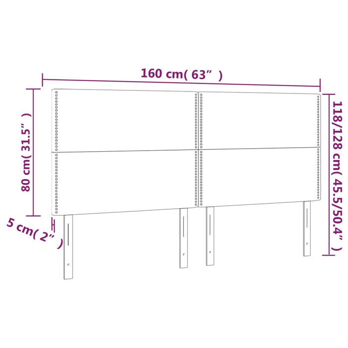 Testiere 4 pz Tortora 80x5x78/88 cm in Tessuto 3116202