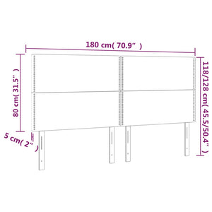 Testiera 4 pz Nera 90x5x78/88 cm in Tessuto 3116208