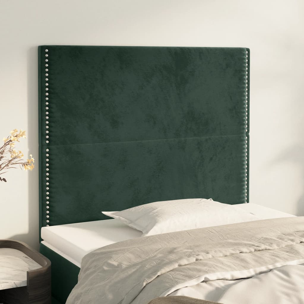 Testiera 2 pz Verde Scuro 80x5x78/88 cm in Vellutocod mxl 97623