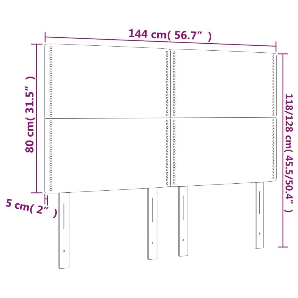 Testiere 4 pz Blu Scuro 72x5x78/88 cm in Velluto cod mxl 49121