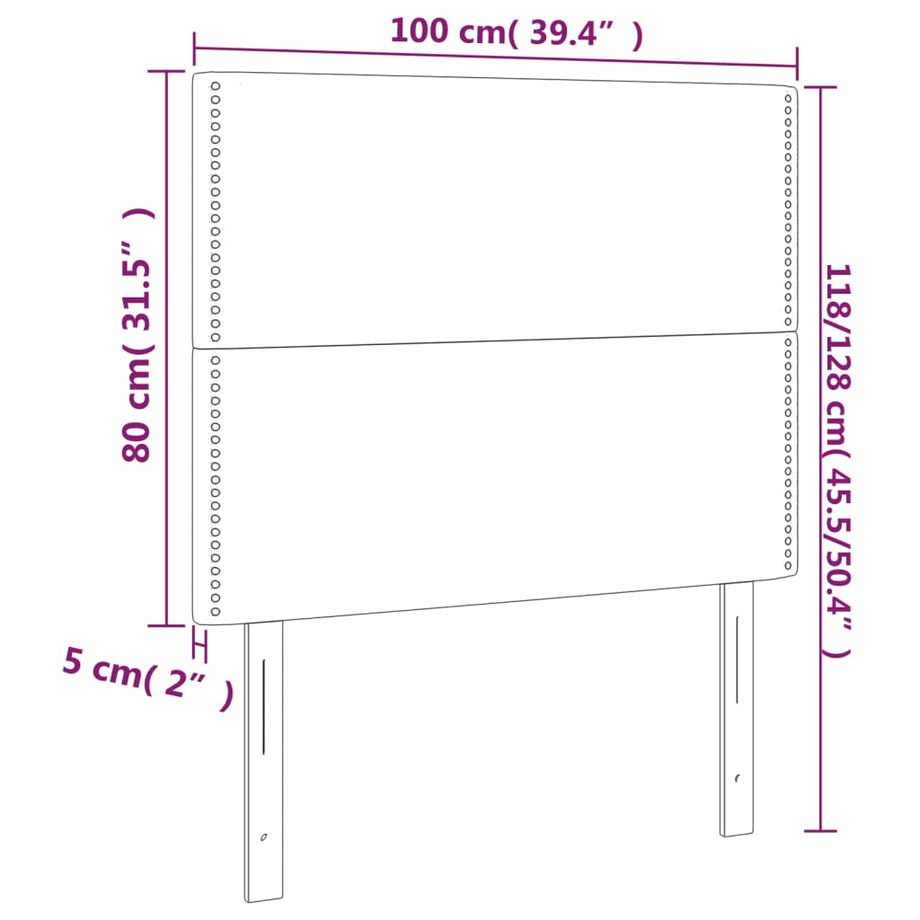 Testiere 2 pz Biancho 100x5x78/88 cm in Similpelle cod mxl 52604