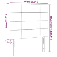 Testiera 2 pz Grigio Chiaro 80x5x78/88 cm in Tessuto