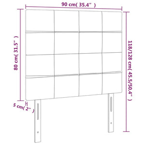 Testiera 2 pz Grigio Scuro 90x5x78/88 cm in Tessuto 3116315