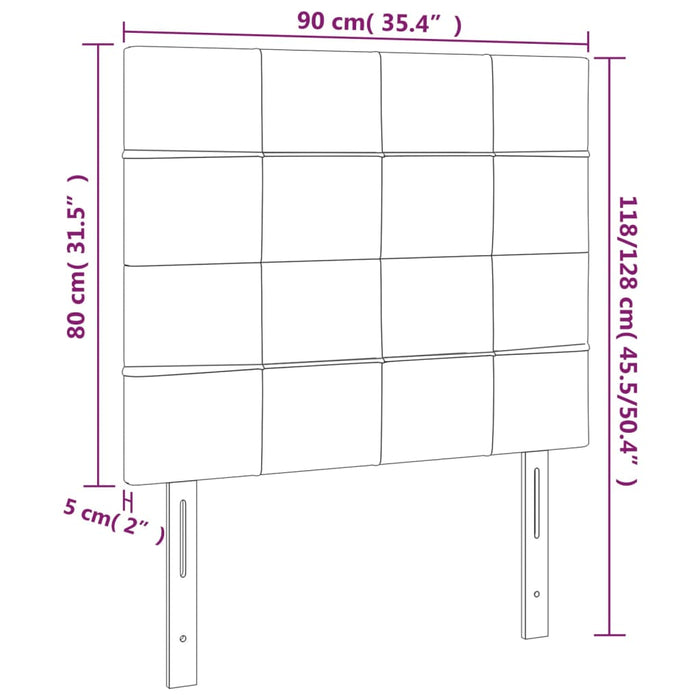 Testiera 2 pz Grigio Scuro 90x5x78/88 cm in Tessuto 3116315