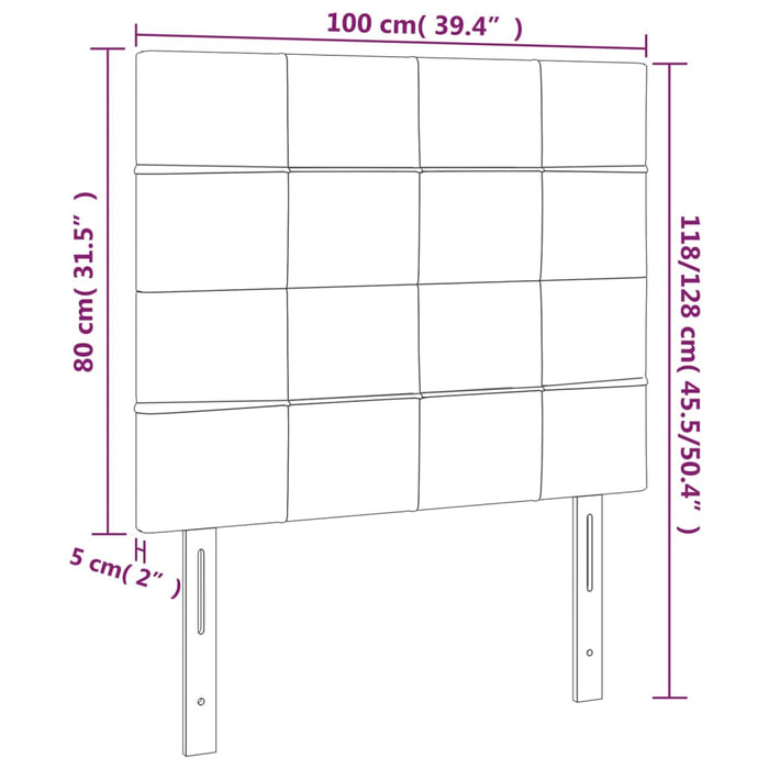 Testiera 2 pz Marrone Scuro 100x5x78/88 cm in Tessuto cod mxl 38034