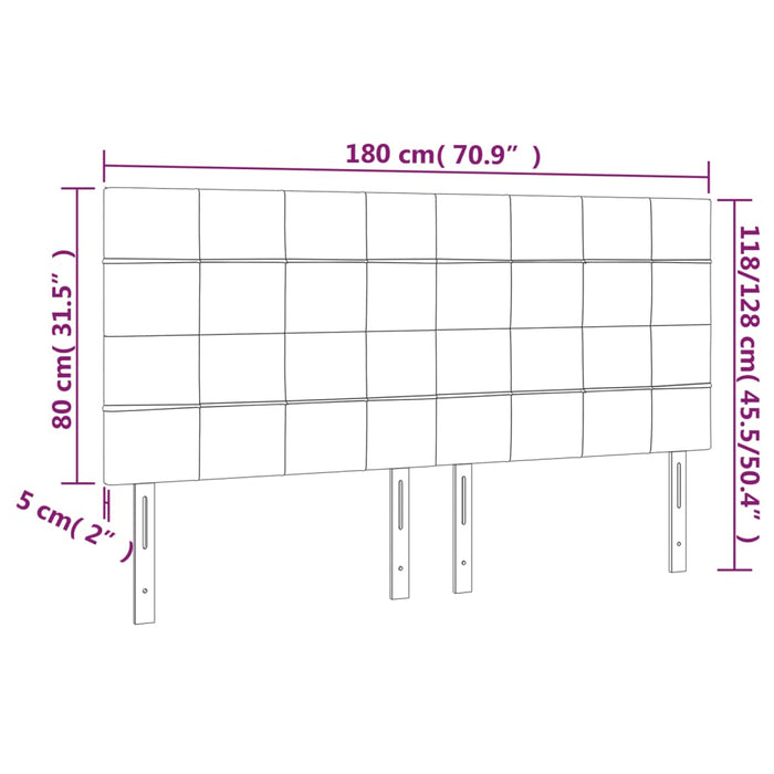 Testiera 4 pz Marrone Scuro 90x5x78/88 cm in Tessuto 3116349