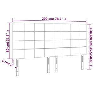 Testiere 4 pz Grigio Chiaro 100x5x78/88 cm in Tessuto 3116354