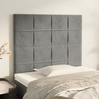 Testiera 2 pz Grigio Chiaro 80x5x78/88 cm in Velluto cod mxl 49205