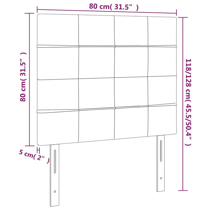 Testiera 2 pz Grigio Scuro 80x5x78/88 cm in Velluto 3116363