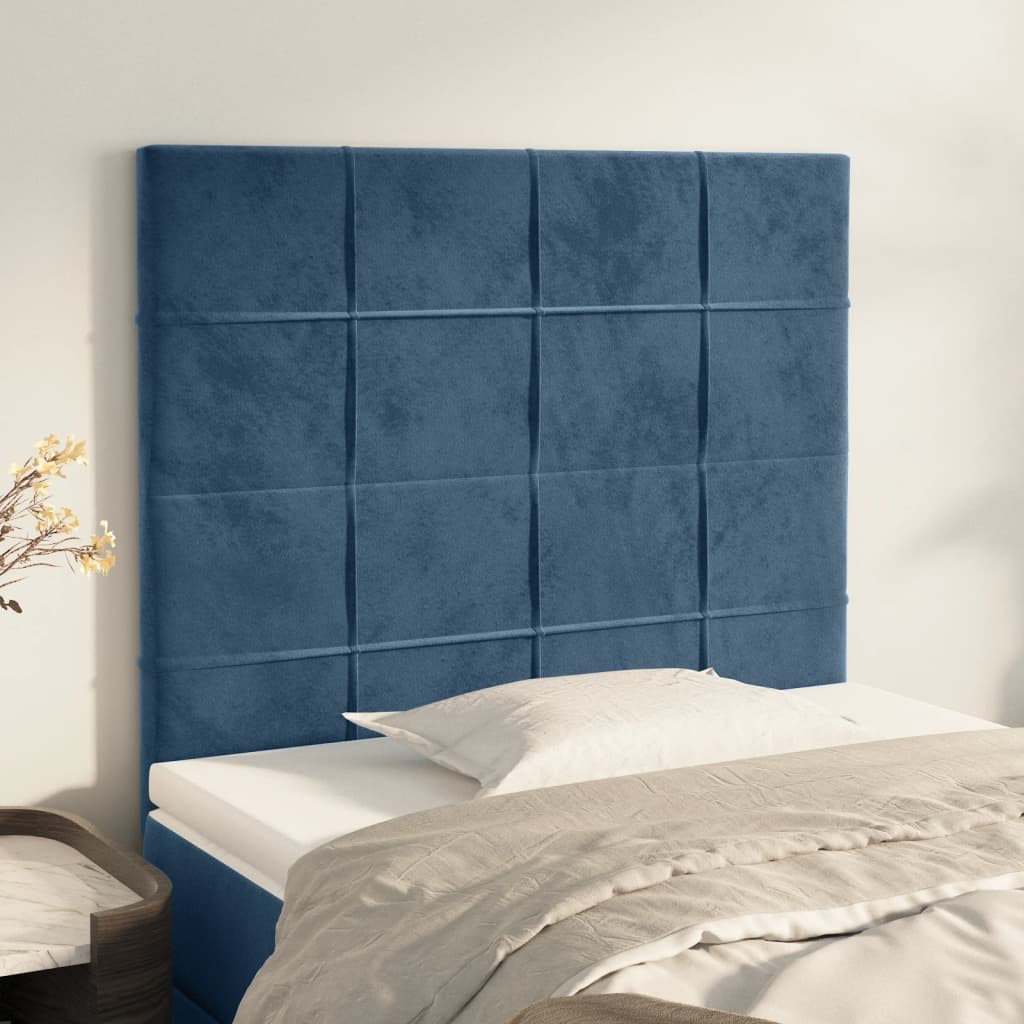 Testiera 2 pz Blu Scuro 80x5x78/88 cm in Velluto cod mxl 51842