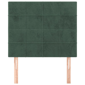 Testiera 2 pz Verde scuro 90x5x78/88 cm in Vellutocod mxl 121541