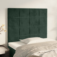 Testiera 2 pz Verde scuro 90x5x78/88 cm in Vellutocod mxl 121541