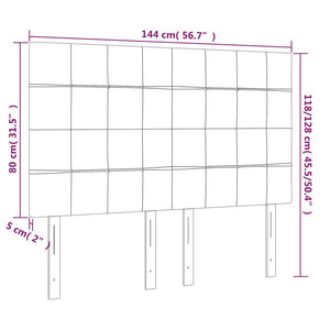 Testiere 4 pz Rosa 72x5x78/88 cm in Velluto 3116385