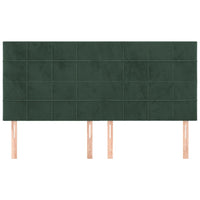 Testiera 4 pz Verde Scuro 80x5x78/88 cm in Vellutocod mxl 73626