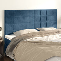 Testiera 4 pz Blu Scuro 80x5x78/88 cm in Vellutocod mxl 121543