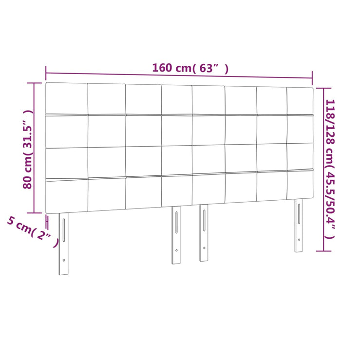 Testiera 4 pz Rosa 80x5x78/88 cm in Velluto 3116391