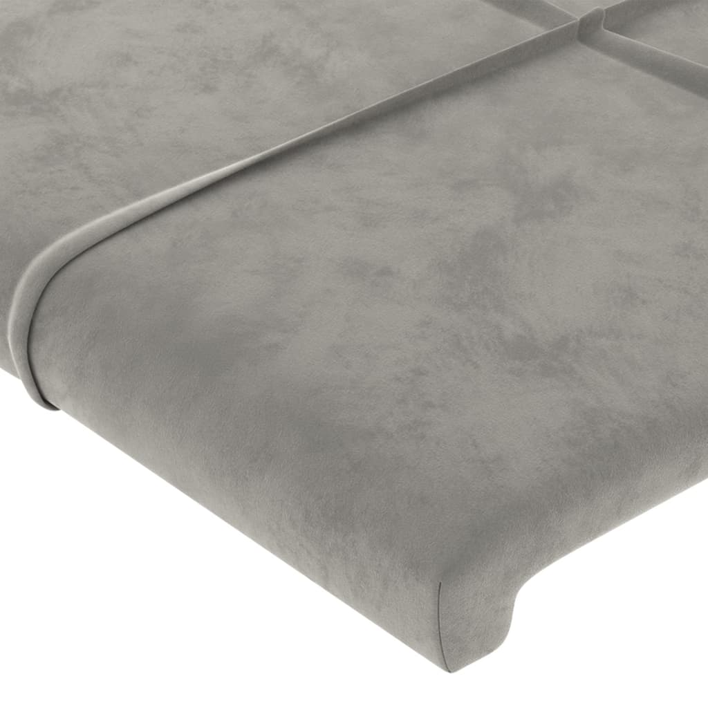 Testiere 4 pz Grigio Chiaro 100x5x78/88 cm in Velluto 3116398