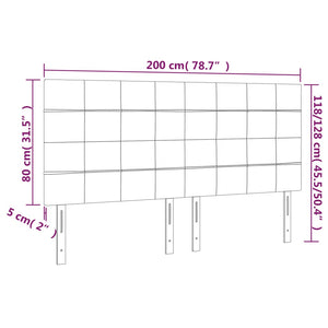 Testiere 4 pz Nere 100x5x78/88 cm in Velluto cod mxl 49605