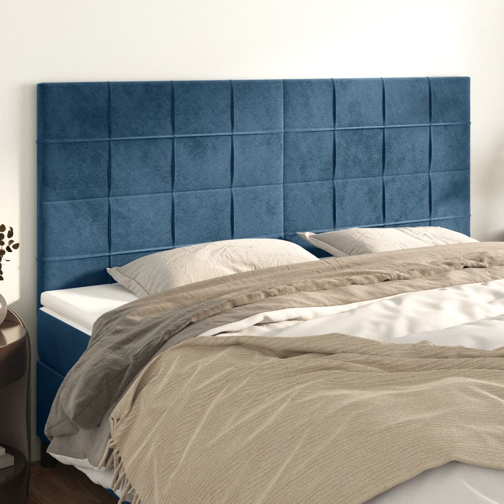 Testiere 4 pz Blu Scuro 100x5x78/88 cm in Velluto cod mxl 49190