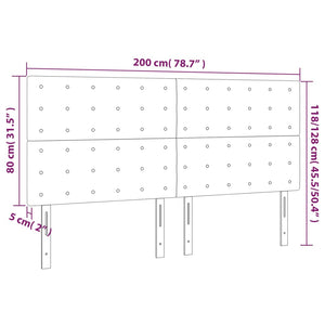 Testiere 4 pz Grigie 100x5x78/88 cm in Similpelle 3116444