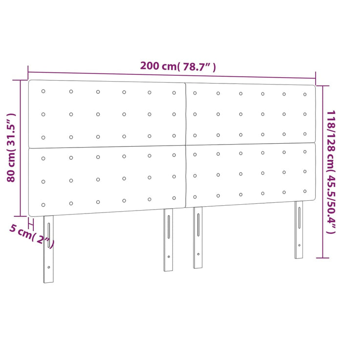 Testiere 4 pz Grigie 100x5x78/88 cm in Similpelle 3116444