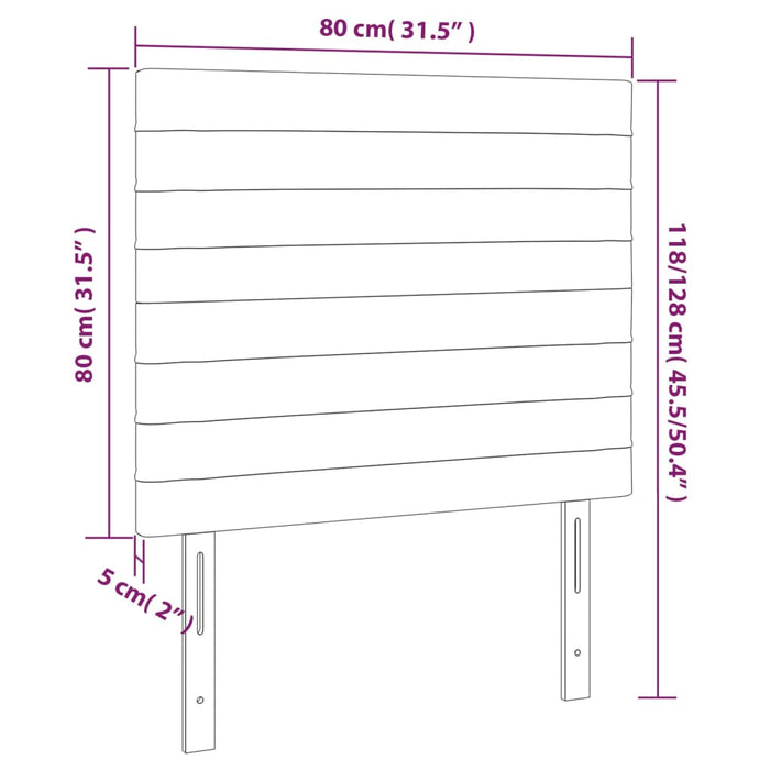 Testiera 2 pz Nera 80x5x78/88 cm in Tessuto cod mxl 49274